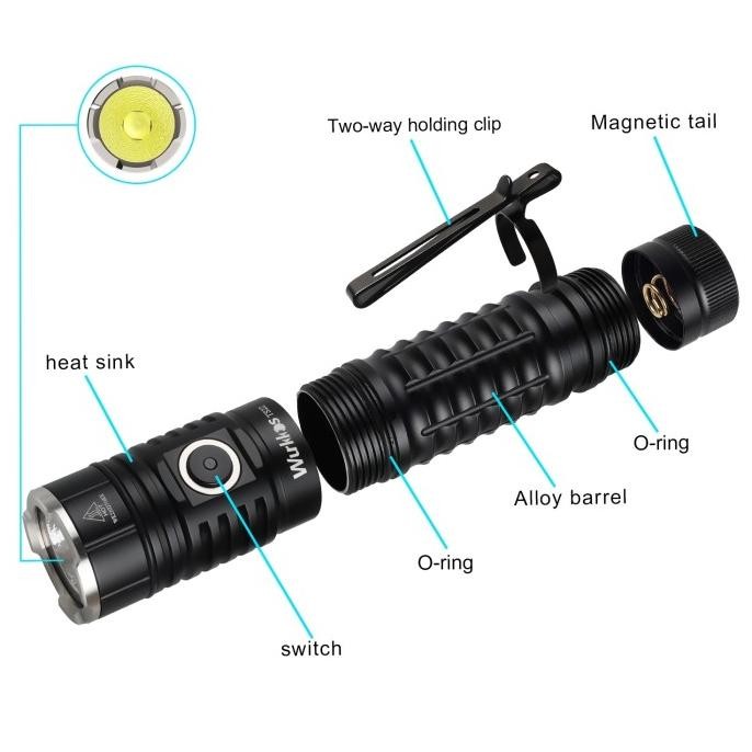 New Wurkkos Ts22 4500 Lumens 191 Meters 21700 Flashlight Senter