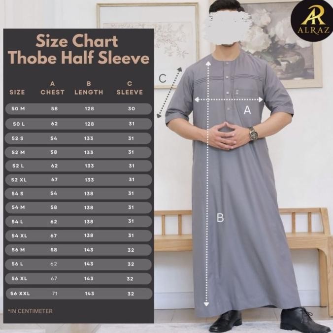 Limited, Gamis Alraz Oblong Lengan Pendek Al Raz Premium