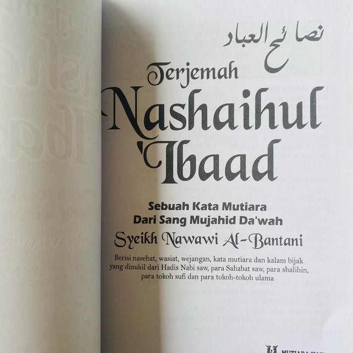 

Buku Terjemah Kitab Nashoihul Ibad - Kata Mutiara Dari Mujahid Da'Wah Softcover Mutiara Ilmu