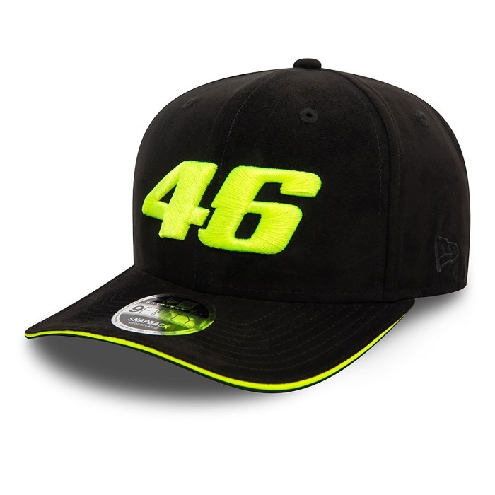 VR 46 Faux Suede Black 9FIFTY Original Fit Cap New Era. Topi Unisex Pria Wanita