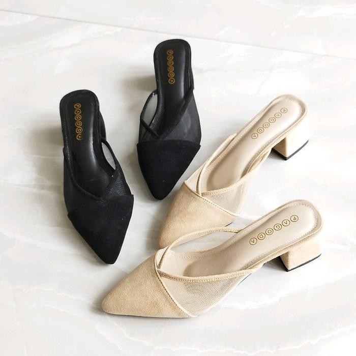 Sendal Karet Shoes Berline Selop Wanita ARKEY Heels 5cm - Ukuran 36