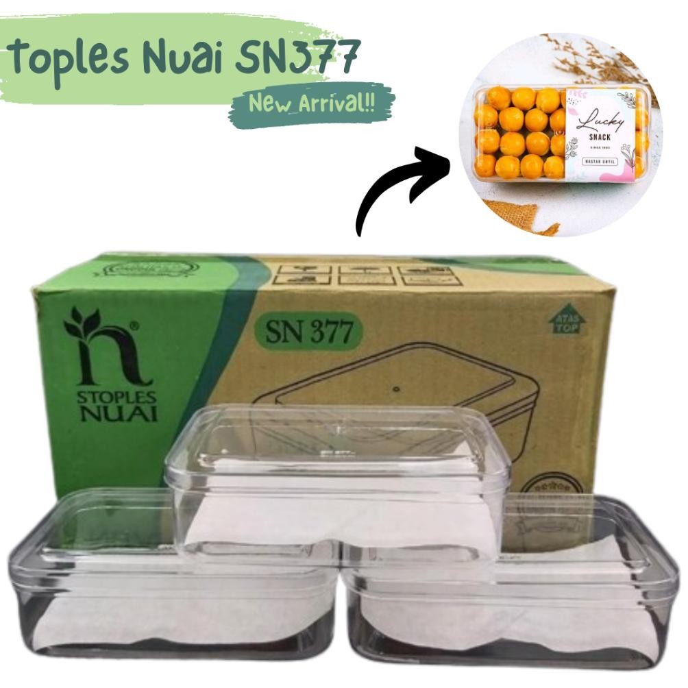 SPECIAL Toples Nuai Model Persegi Panjang SN 377 / Toples Kue Kering Toples Lebaran 12 Pcs / Toples 