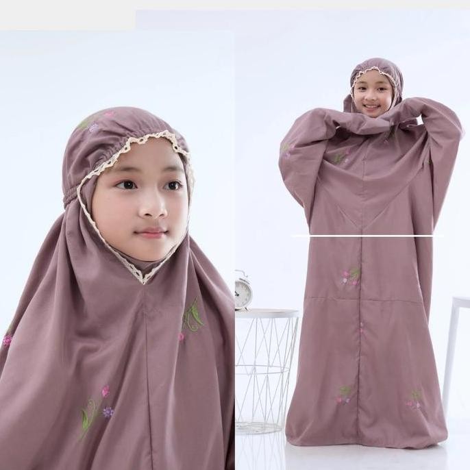 Mukena terusan Buket lajuran anak SD SMP Tanggung remaja Terlaris