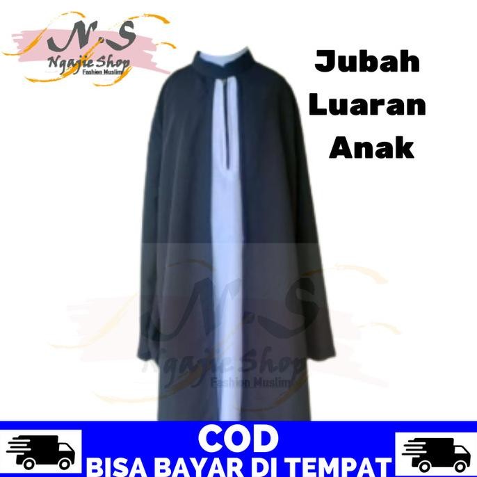 Terlaris, Jubah Luaran Anak Laki Laki Gamis Busana Muslim Anak Double Fungsi