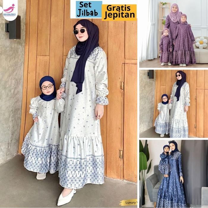 Zalira Kids - Dress Couple Zaheera Baju Gamis Couple Ibu dan anak perempuan / Dress couple mom and