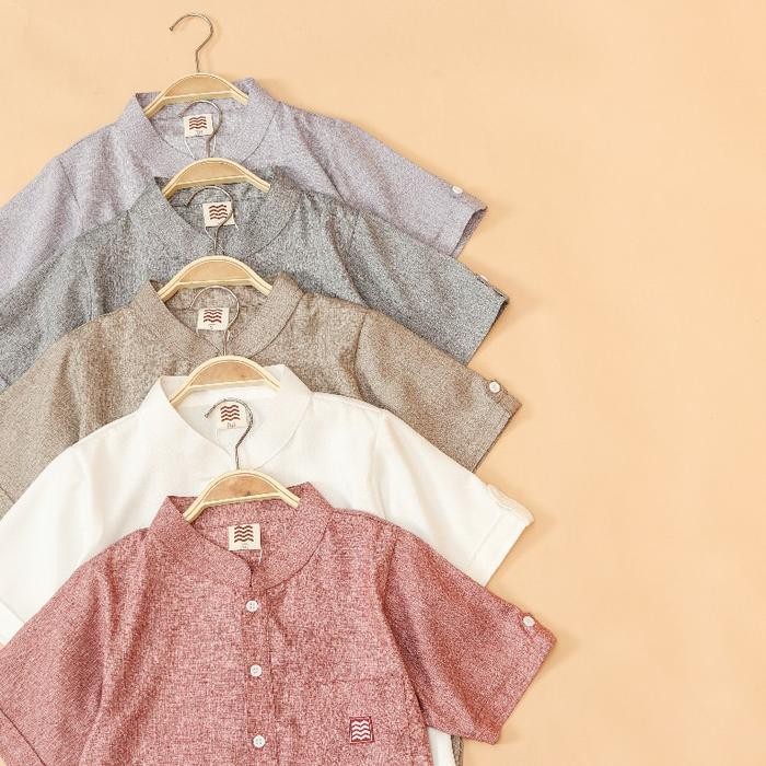 Koko Setelan Anak Laki-Laki Pakaian Baju Lengan Pendek Madina Ibrahim Muslim Kurta Katun