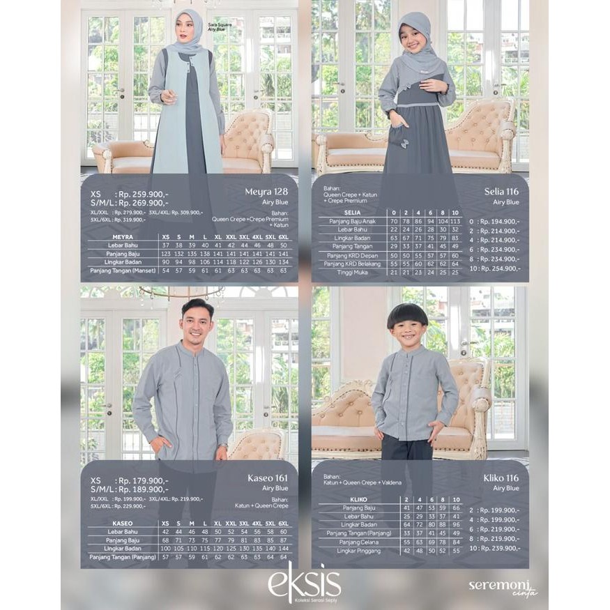 COUPLE/SARIMBIT KELUARGA EKSIS 195 AIRY BLUE BY SEPLY