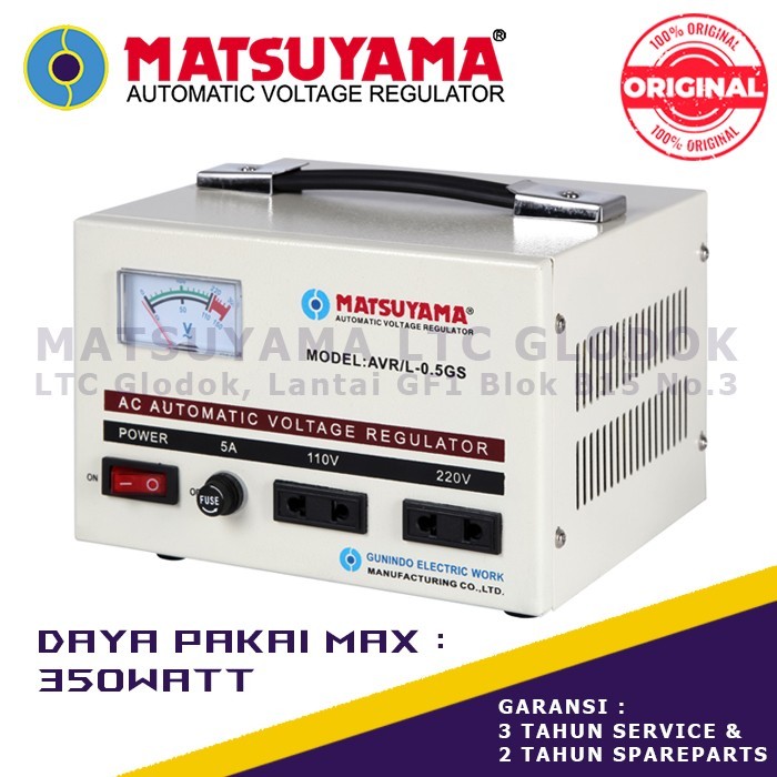 Stabilizer Listrik Stavolt Voltage Regulator Matsuyama 500 Watt