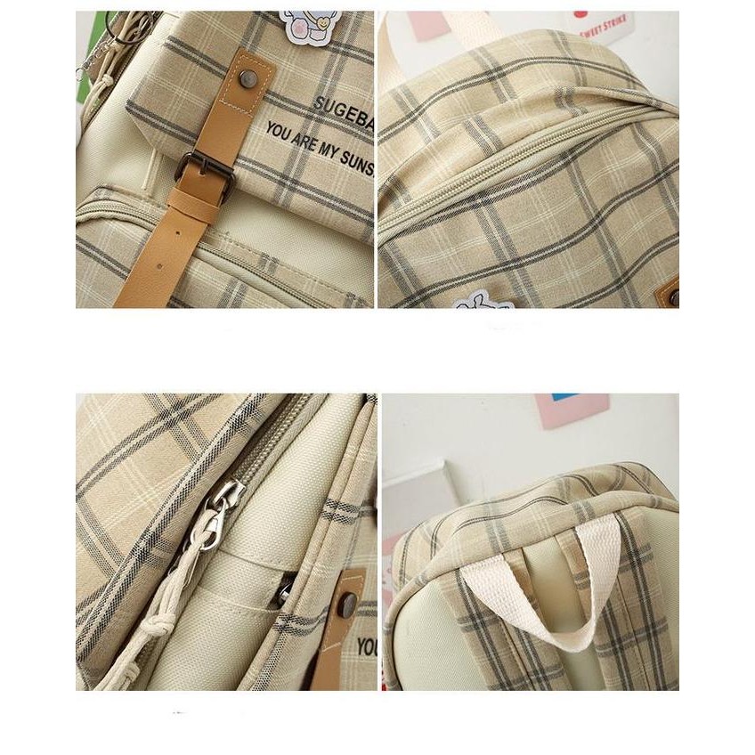 Tas Smiggle Tas Ransel Anak Wanita Set 5 In 1 Original Backpack Korea Fashion Striped