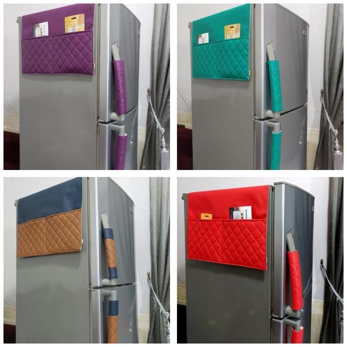 Satu Set Sarung Alas Taplak Kulkas ( 1 Alas + 2 cover Gagang ) Kulit MS
