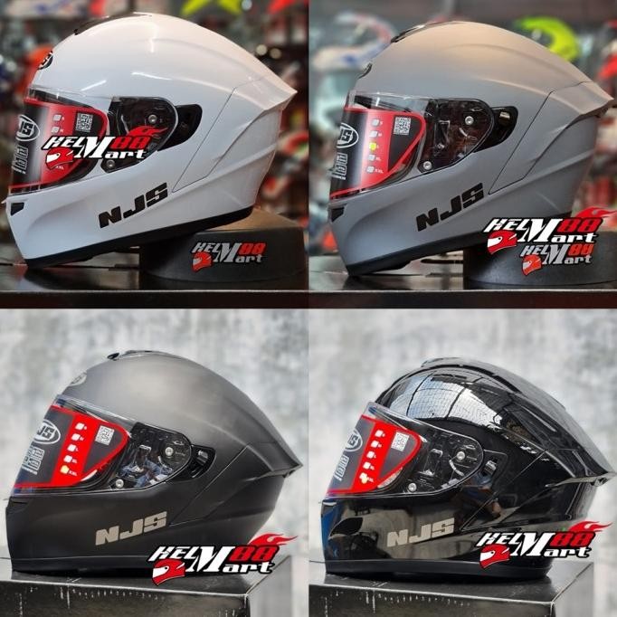 TERBARU - NJS ZX-1 Solid Helm Fullface Helm NJS ZX1 Flat Visor