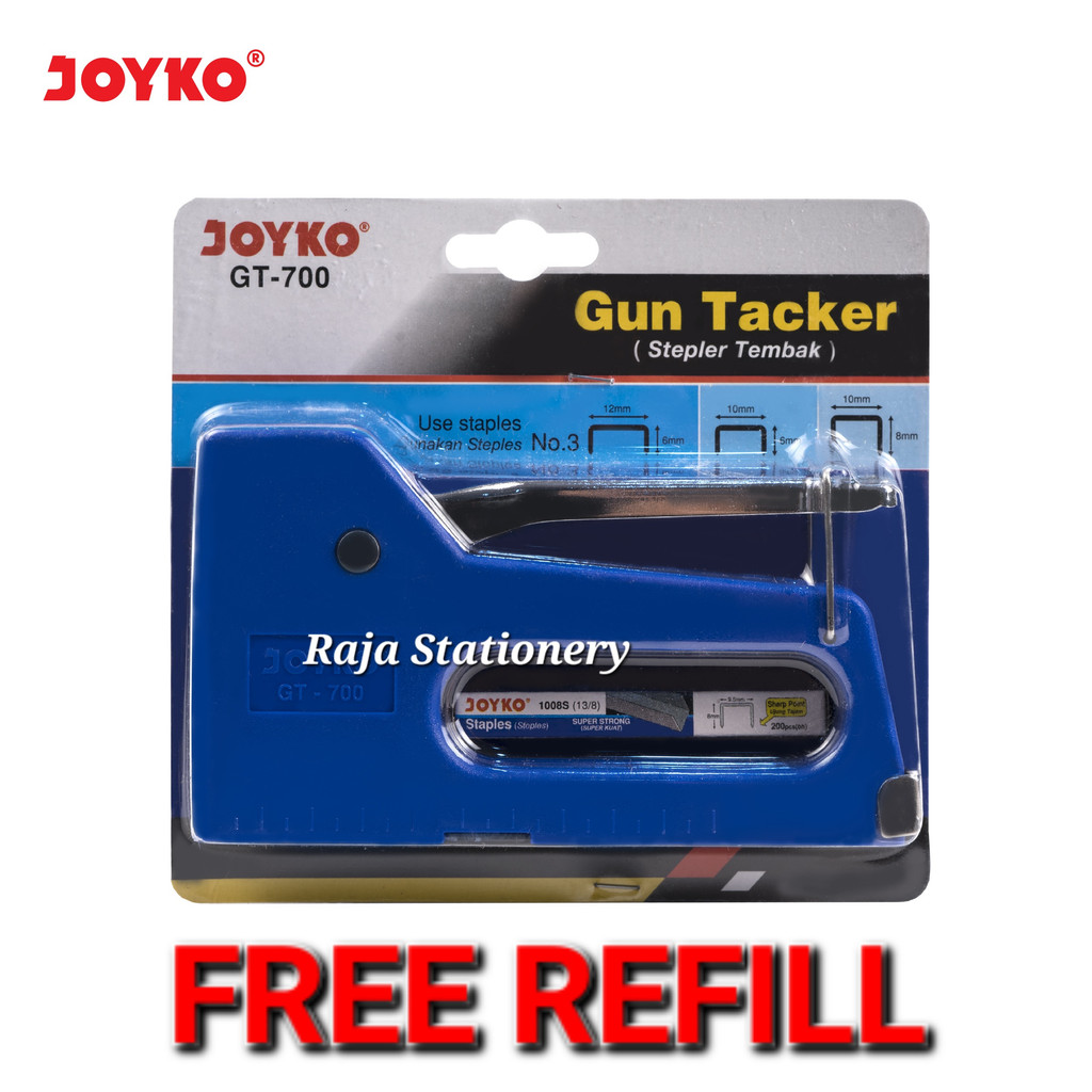 

Joyko Gun Tacker / Stapler Tembak Stepler Tembak Staples Steples Hekter Alat Klip No.3 Tukang Kayu GT-700 RAJA BIG BOX