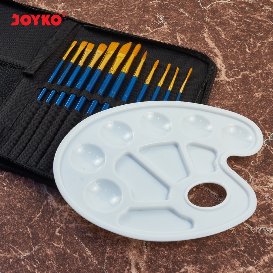 

JOYKO BRUSH SET + PALETTE / SET KUAS LUKIS HALUS SET KUAS + PALET MURAH BERKUALITAS ACRYLIC WATERCOLOUR POSTER BRS-7 RAJA BIG BOX