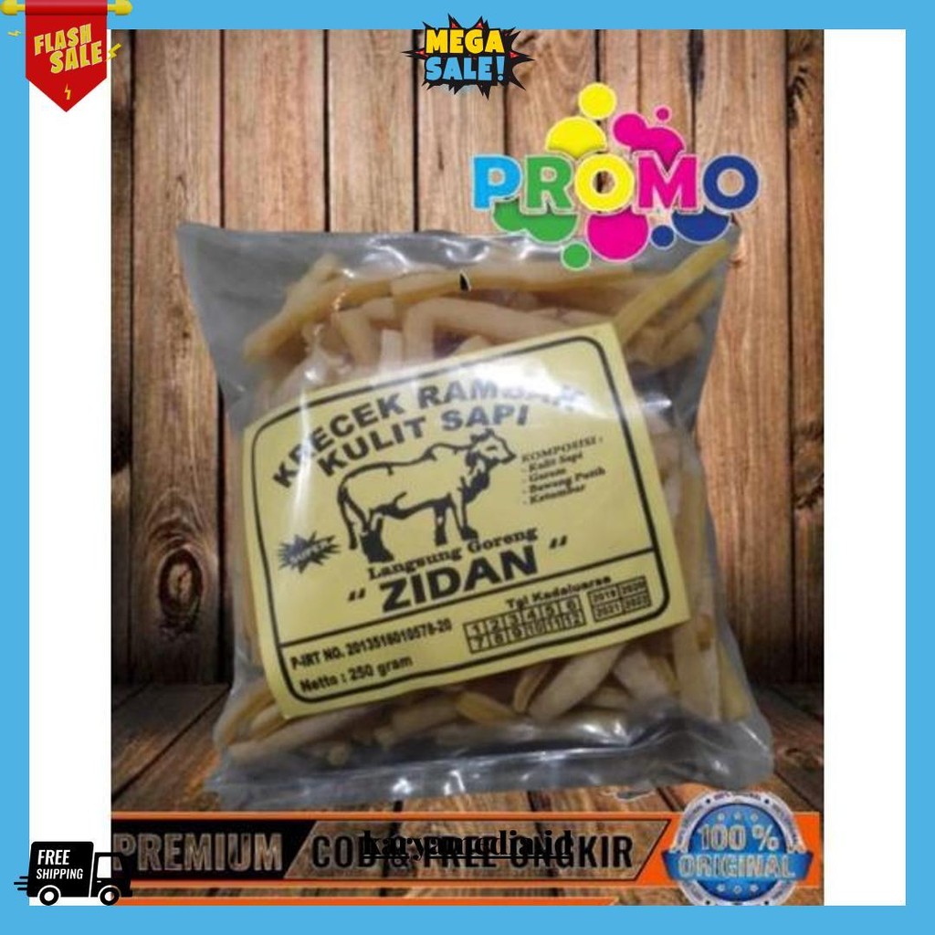 

Krupuk Kulit Sapi Asli/Krecek Rambak Kulit Sapi Siap Goreng Siap Kirim