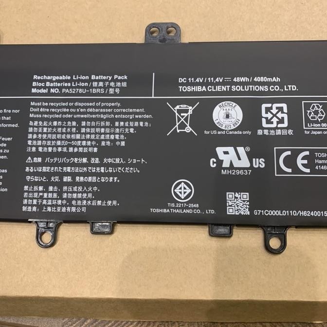 New Baterai Toshiba Portege X30-D X30-E X40-E X40-D Pa5278U 1Brs X30-D-13Z