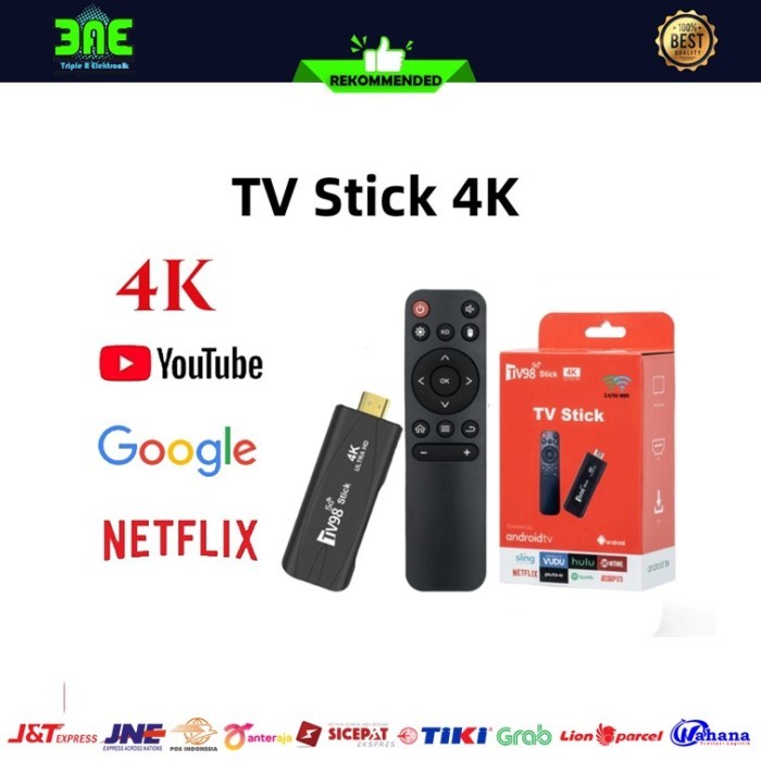 ATV TV98 Android TV Stick Smart TV HDMI Dongle Digital Android 4K Ultra HD Wifi HDMI USB Port RAM
