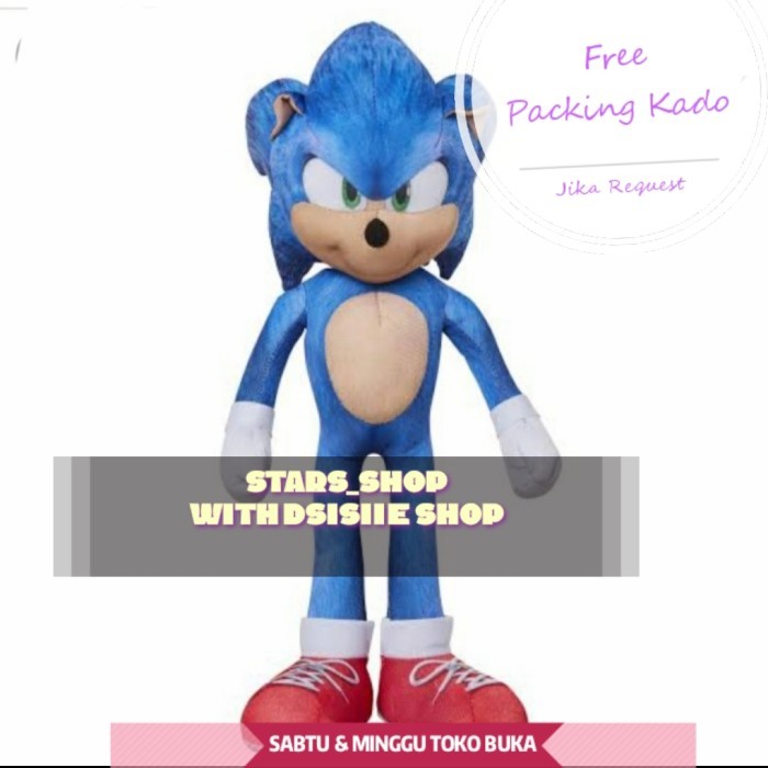 Sonic The Hedgehog 2 The Movie Sonic Plush 13" Original / Boneka Sonic {TerlarisBest Seller}