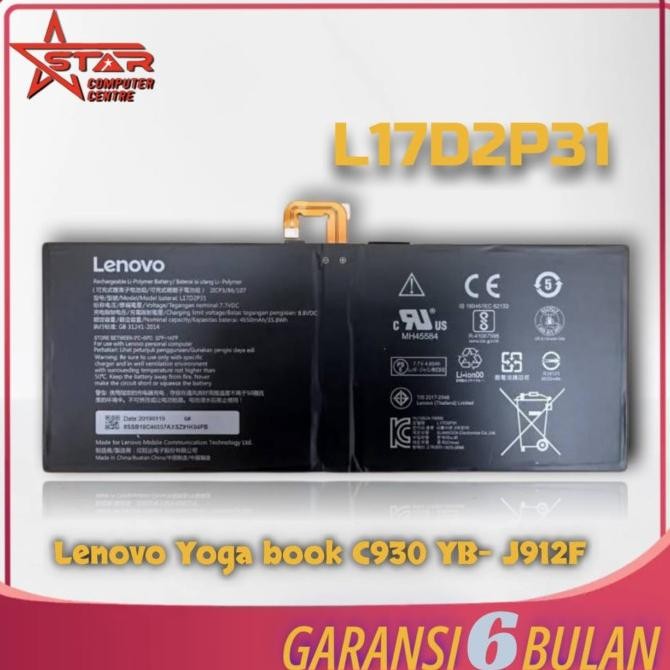 New Baterai Lenovo Yoga Book C930 Yb-J912L  Yb-J912F  L17D2P31