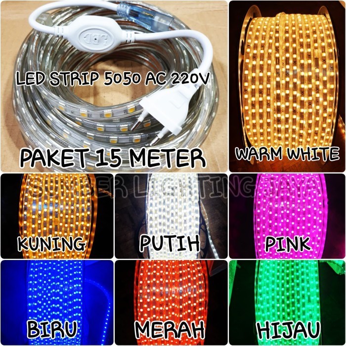 Paket 15M Lampu Led Strip 5050 Smd / Led Strip 5050 Smd Khusus Per 15M