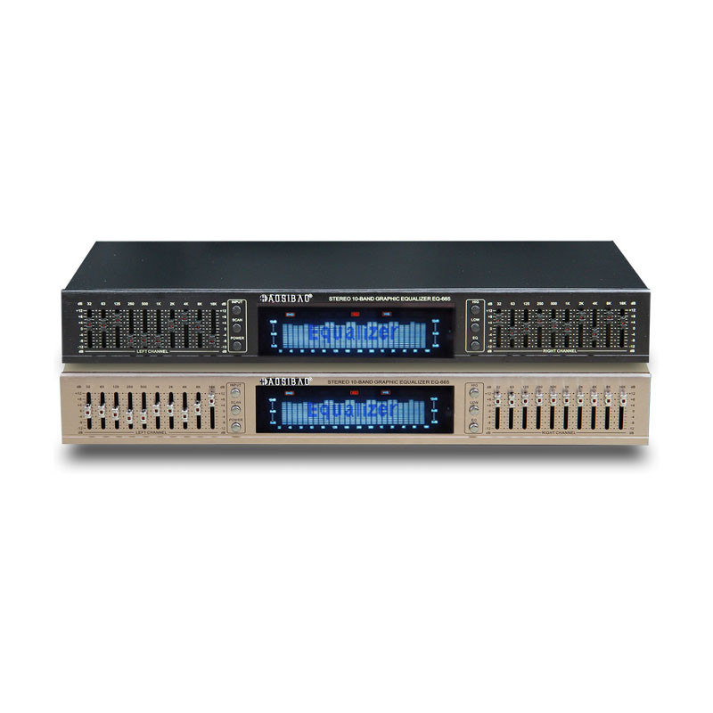 ARW 220V EQ665 Equalizer Hifi Home EQ Equalizer Dual 10 BAND Stereo Treble Alto Bass Regulation With