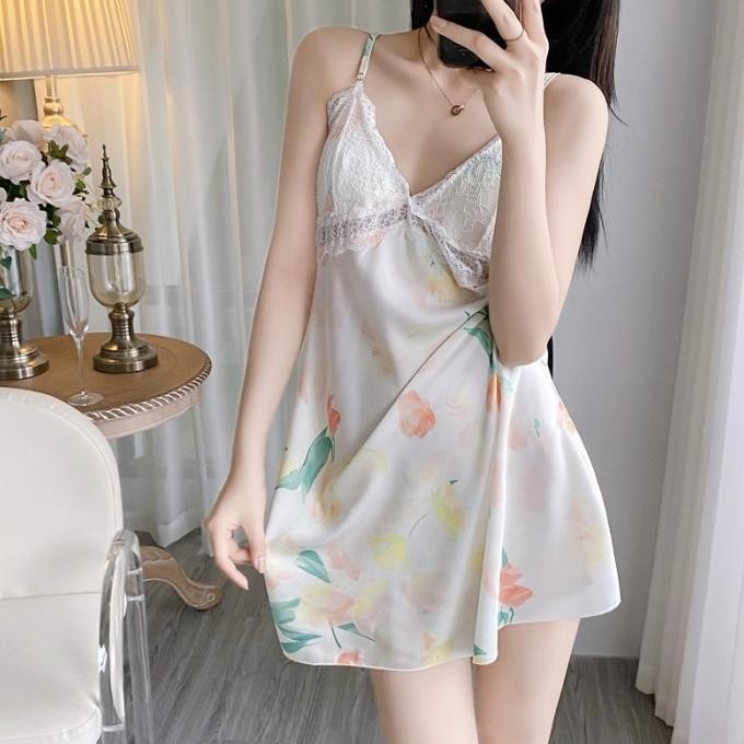 

Lingerie Sutera Premium 8185-20 Set/Kimono Set/Baju Tidur Set Original
