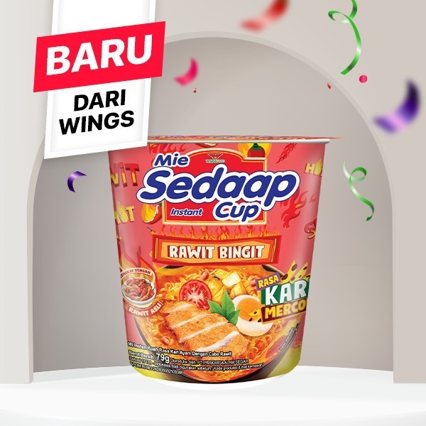 

PROMO MIE / PASTA / Sedaap Cup Mie Instan Kari Mercon Cabe Rawit Asli 79 gr x 12 pcs Free Keychain
