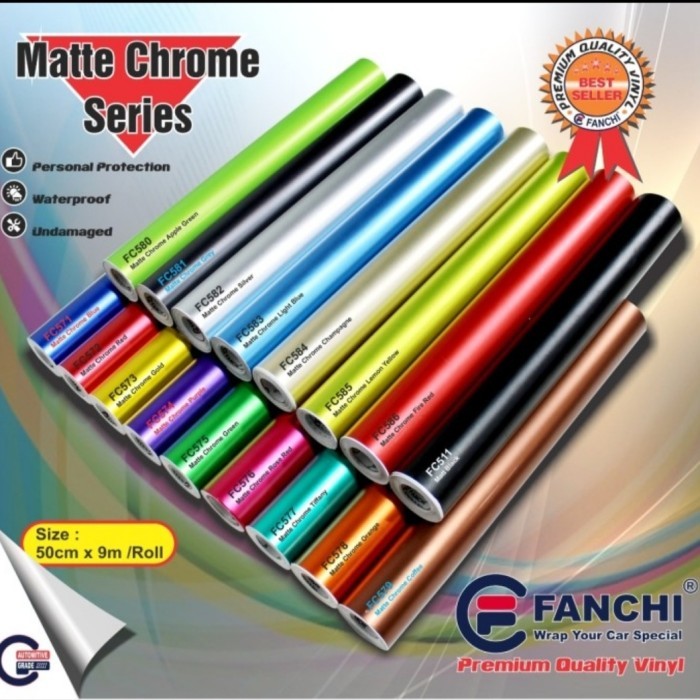 

[ROLL] STICKER FANCHI MATT CHROME METALIK DOFF METALLIC MATT ROLL