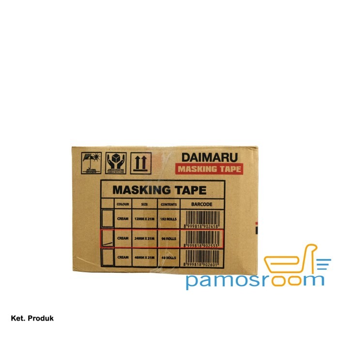 

LAKBAN KERTAS DAIMARU MASKING TAPE 24MM 1 INCH (1DUS ISI 96ROLL)