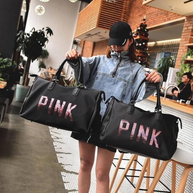 Grosir Tas Fitness/ Travel Victoria Secret Blink Pink