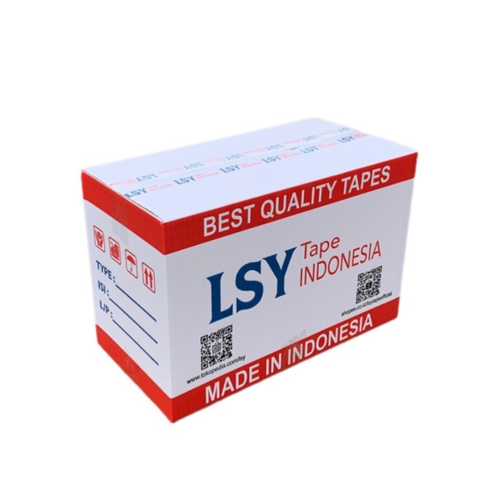 

LAKBAN FRAGILE FULL MERAH & PUTIH 100YARD 1 DUS ISI 48 ROLL LSY TAPE