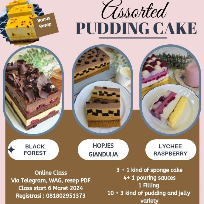 

Assorted Pudding Cake Class Package