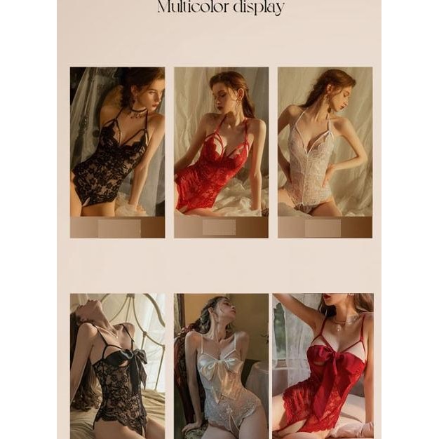 

Lingerie Sexy Open Crotch Halter Neck Transparant Lingerie Teddie A522 Original