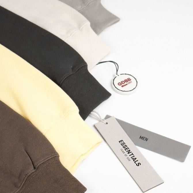 Murah Fear Of God Fog Essentials Basic Crewneck Sweatshirt Taupe