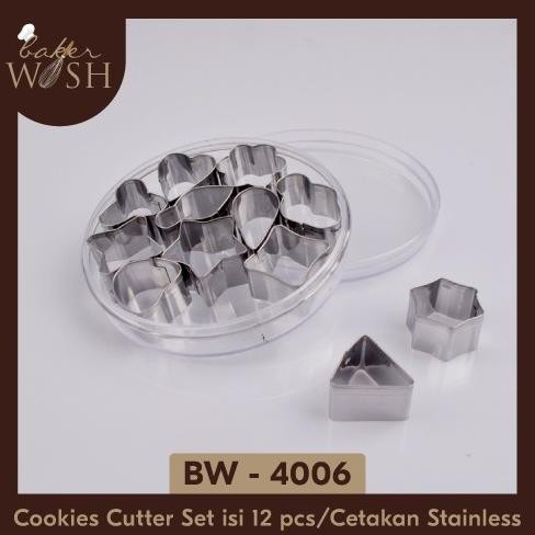 

SIAP KIRIM COOKIES CUTTER SET ISI 12 PCS/CETAKAN KUE KERING STAINLESS BW - 4006