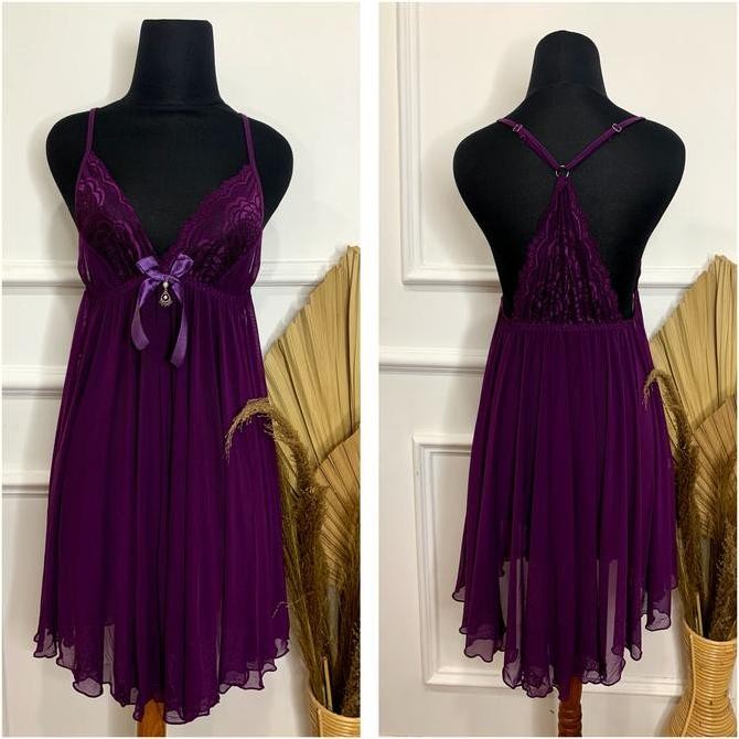 

Lindagalz Denisa Pakaian Tidur Wanita 1239 Dress Big Size Lingerie Jumbo Pakaian Dinas Malam Realpict 100% Original
