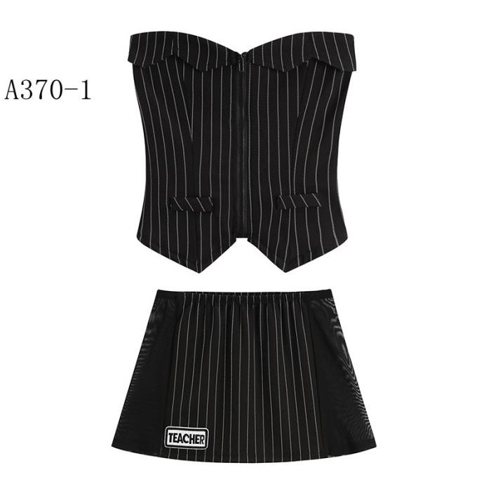 

Lingerie Wanita Teacher Cosplay Peran Stripe Skinny Setrok Ling A370-2 Original
