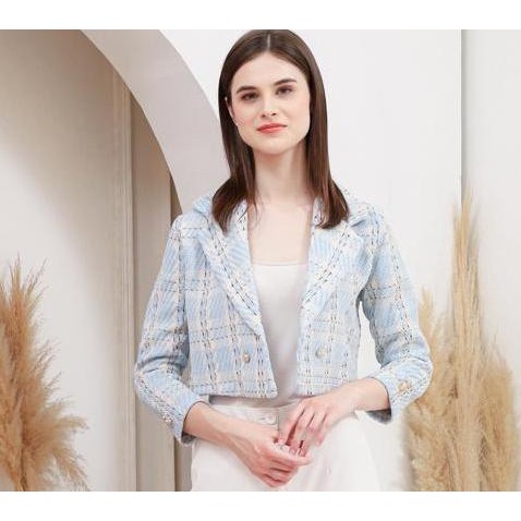 Grosir Her_Trends Nj003 Baju Top Blazer Premium | Atasan Long Square Atasan Kerah Rajut N Kaos Rajut