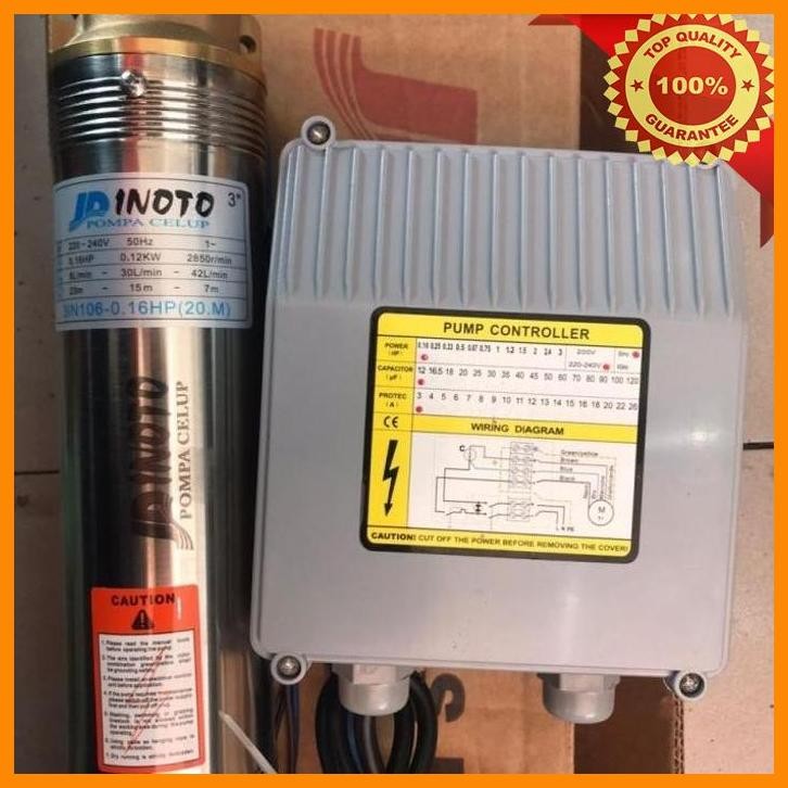 [SMM] INOTO 3IN 106 + KABEL 20 METER SUBMERSIBLE CASING SUMUR 3" INCH 0,16HP 0,16 HPKABEL 20M OUTPUT
