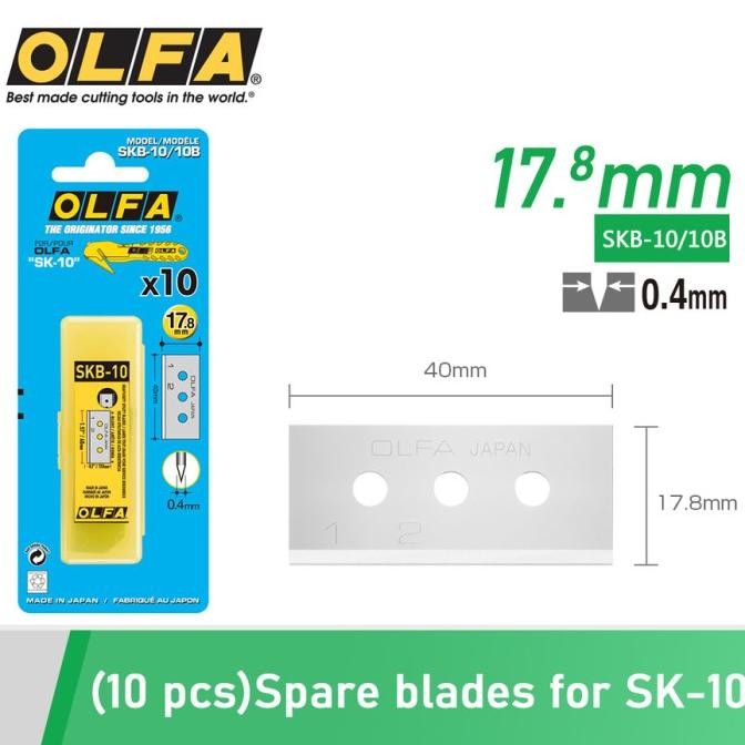 

SIAP KIRIM REFILL CUTTER BLADE SKB-10/10B (10PCS PACK WITH BLISTER PACK) OLFA