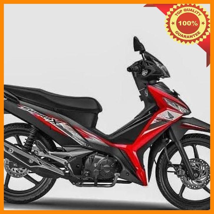 [AMC] STRIPING SUPRA X 125 FI 2019 HITAM DOFF MERAH ORI