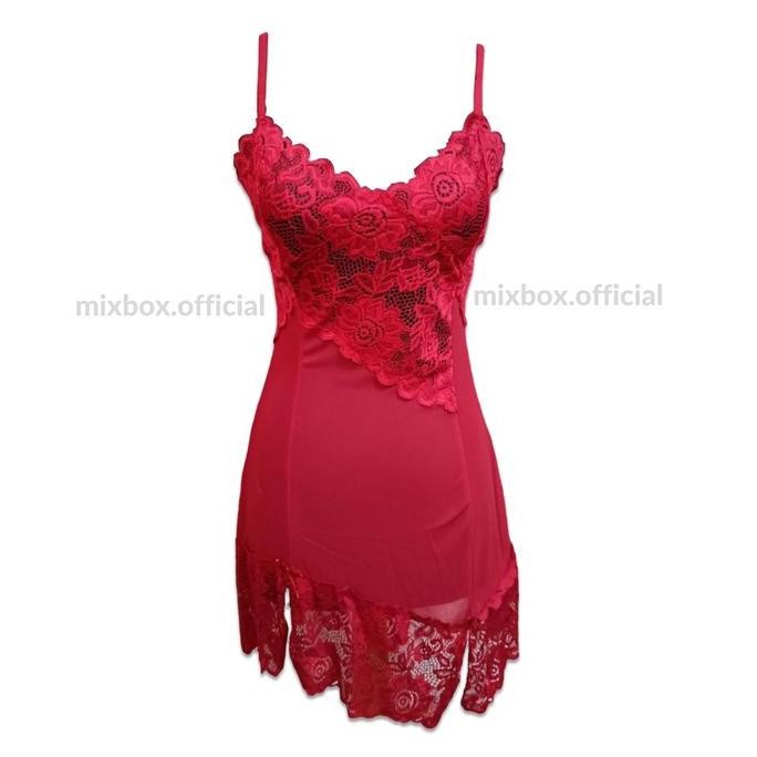 

Mixbox Dress Claudia Brukat Halus Haram Dinas Malam Lace Lingerie Fit To Xl Original