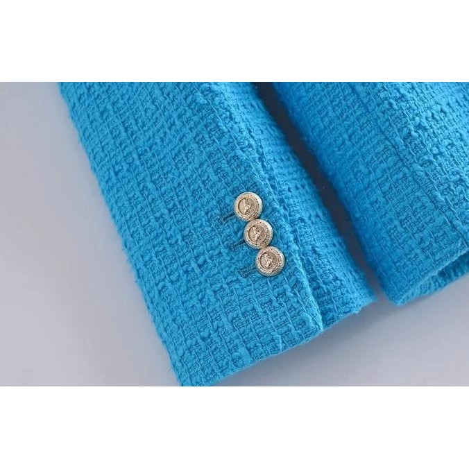 Grosir Blazer Tweed Sky Blue 004572