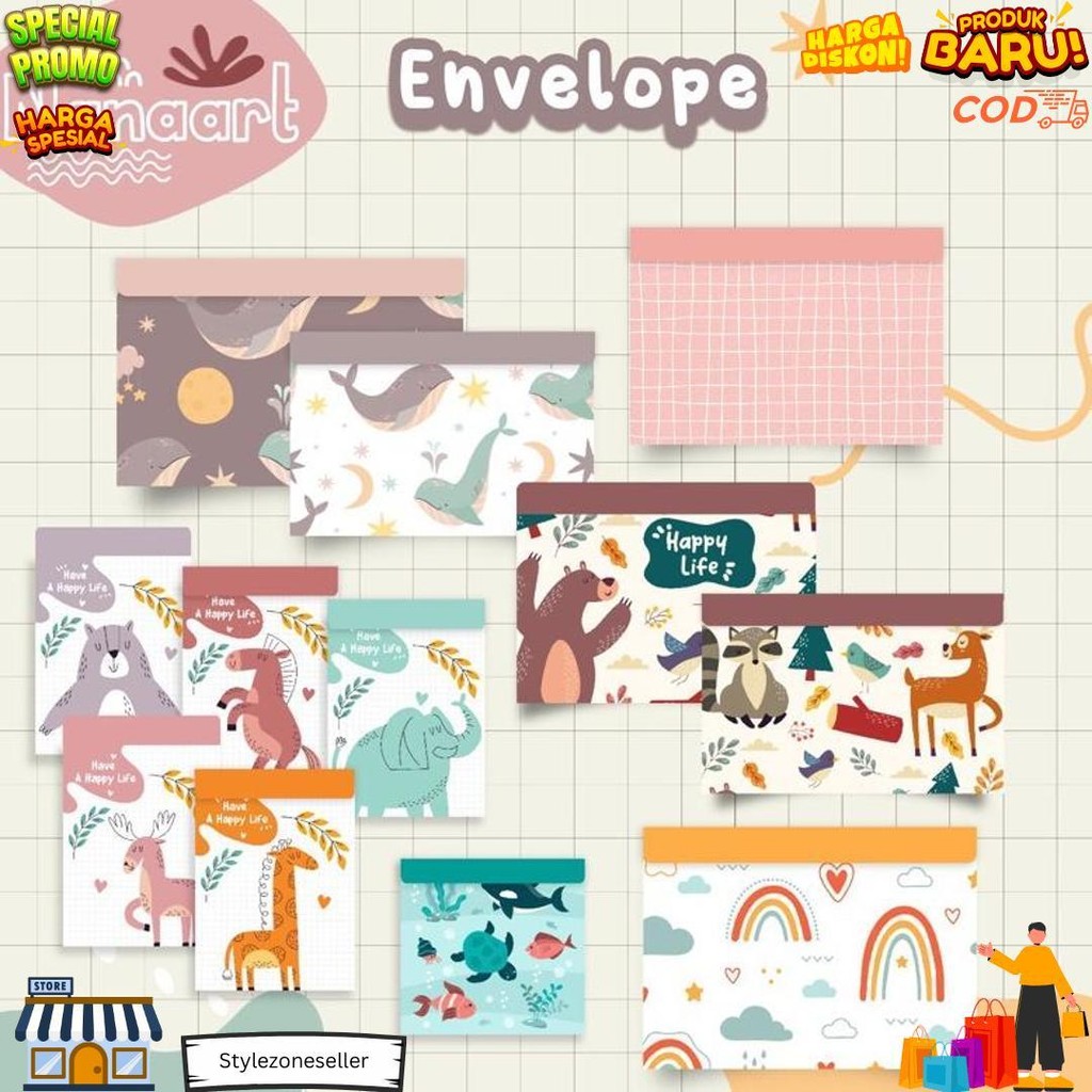 

Nanaart | Amplop Lucu (Harga Perpack, Isi 10Pcs) Untuk Undangan/Ultah/Santunan/Thr Dll D Termurah