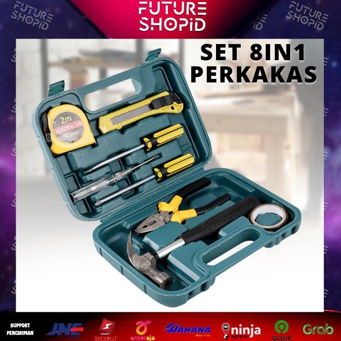 

SIAP KIRIM ALAT SET PERKAKAS PALU TANG OBENG CUTTER METERAN 8 IN 1 MINI PRAKTIS