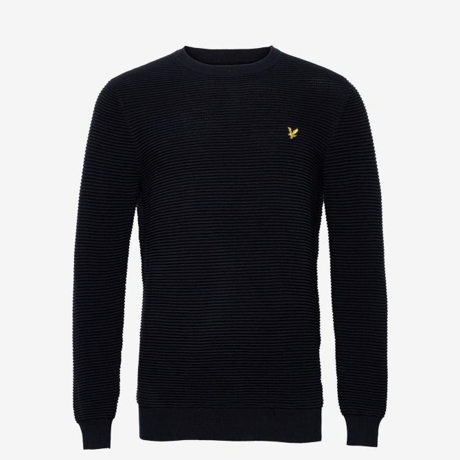 Grosir Lyle And Scott Ribbed Crewneck Dark Navy Original