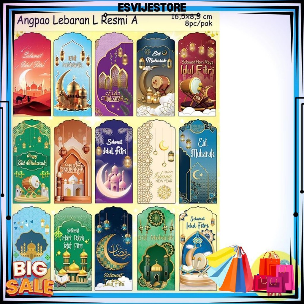 

Murah!! (1Pak Isi 8Pcs) Amplop Idul Fitri Motif Resmi Uk L Panjang, Angpao Lebaran Motif Uk L, Grosir Angpao Lebaran, Amplop Lebaran, Angpao Idul Fitri 2025, Islamic, Lebaran, Idul Fitri, Eid Mubarak, Hari Raya, Minal Aidin, Fitr,Amplop Lebaran Lucu D