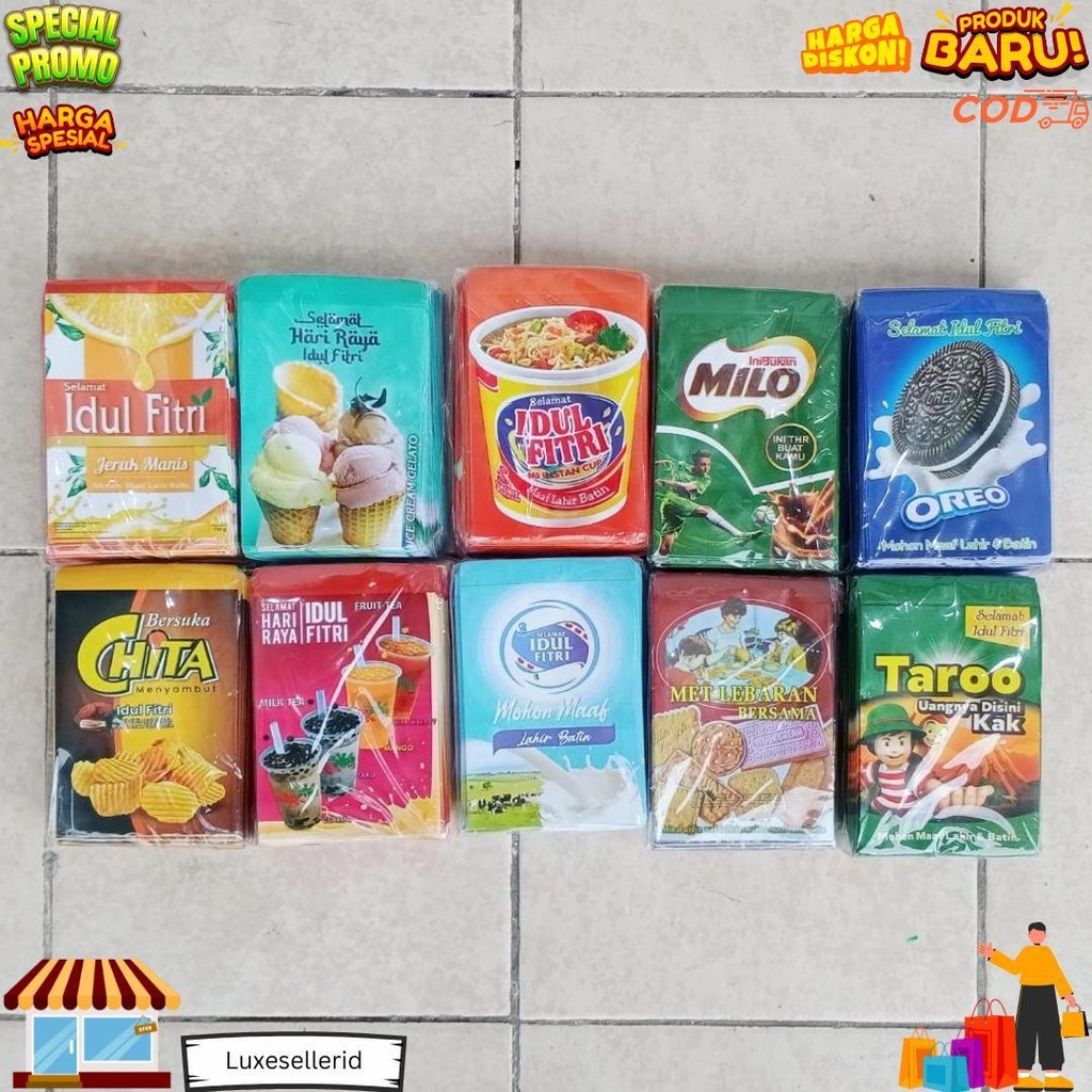

10Pcs Amplop Angpao Lebaran Idul Fitri Ramadhan Tema Karakter Snack Lucu Viral Random D Terlaris
