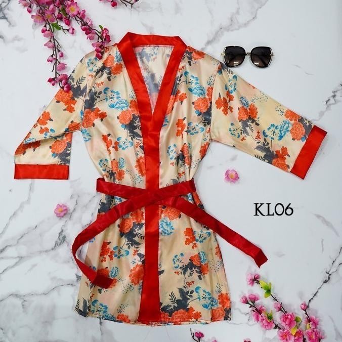 

Sexy Sleepwear Lingerie Kimono G-String Bikini Set Bra Baju Tidur Kl06 Original