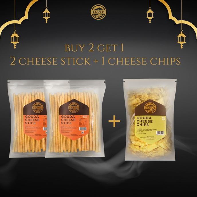 

SIAP KIRIM [BUY 2 GET 1] 2 GOUDA CHEESE STICK FREE 1 GOUDA CHEESE CHIPS - PLASTIK 150 GR X 3 PCS | STIK KEJU GOUDA RENYAH