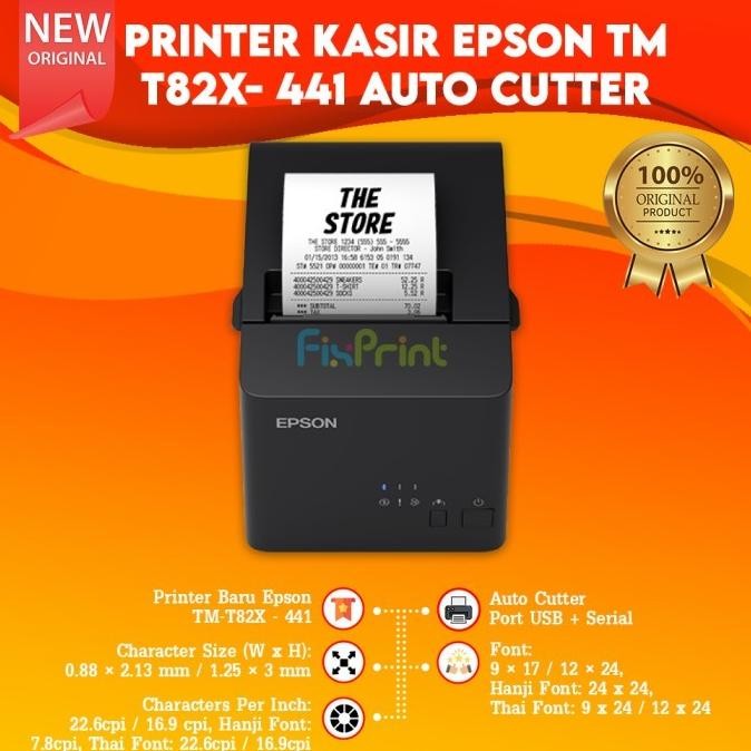 

SIAP KIRIM PRINTER KASIR THERMAL EPSON TM-T82X TMT82X AUTO CUTTER PORT LAN